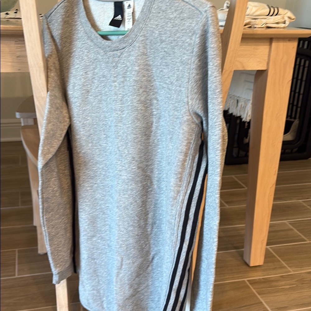 adidas Gray Sweatshirt with Black Stripes